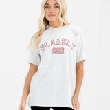 Alexis Chain Stitch Oversized T-Shirt - Marl White
