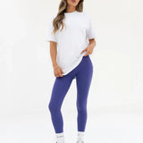 Thea Oversized T-Shirt - White & Bold Purple