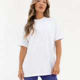 Thea Oversized T-Shirt - White & Bold Purple