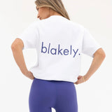 Thea Oversized T-Shirt - White & Bold Purple