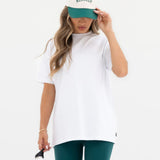 Thea Oversized T-Shirt - White & Deep Green