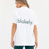 Thea Oversized T-Shirt - White & Deep Green