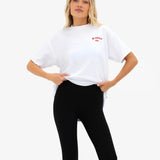 Immani Oversized T-Shirt - Flat White & Cherry Red