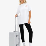 Immani Oversized T-Shirt - Flat White & Cherry Red