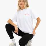 Immani Oversized T-Shirt - Flat White & Cherry Red