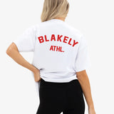 Immani Oversized T-Shirt - Flat White & Cherry Red