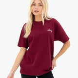Mindy Oversized T-Shirt - Burgundy