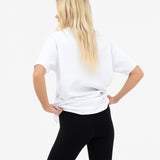 Mindy Oversized T-Shirt - White & Burgundy