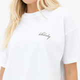 Mindy Oversized T-Shirt - White & Warm Olive