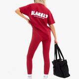 Cloud Print Oversized T-Shirt - Cherry Red