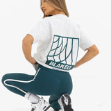 Jodi Oversized T-Shirt - Marl Grey & Teal Green