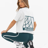 Jodi Oversized T-Shirt - Marl Grey & Teal Green