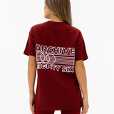 Naomi Oversized T-Shirt - Maroon Red