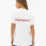 Romi Oversized T-Shirt - Flat White & Washed Red