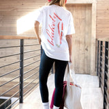 Sloane Oversized T-Shirt - White & Bright Red