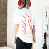 Sloane Oversized T-Shirt - White & Bright Red