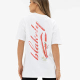Sloane Oversized T-Shirt - White & Bright Red