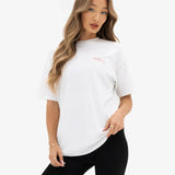 Sloane Oversized T-Shirt - White & Bright Red