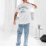 NYC Relaxed T-Shirt - White & Cloudy Blue