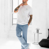 NYC Relaxed T-Shirt - White & Cloudy Blue