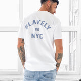 NYC Relaxed T-Shirt - White & Cloudy Blue
