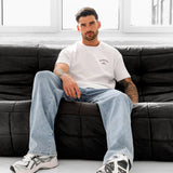NYC Relaxed T-Shirt - White & Dark Burgundy