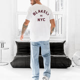 NYC Relaxed T-Shirt - White & Dark Burgundy