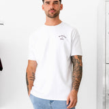 NYC Relaxed T-Shirt - White & Dark Burgundy