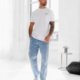 NYC Relaxed T-Shirt - White & Dark Burgundy