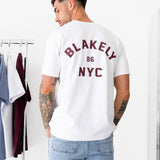NYC Relaxed T-Shirt - White & Dark Burgundy