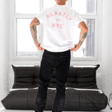 NYC Relaxed T-Shirt - White & Pink