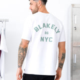 NYC Relaxed T-Shirt - White & Sage Green