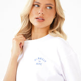 NYC Oversized T-Shirt - White & Cloudy Blue