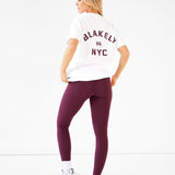 NYC Oversized T-Shirt - White & Dark Cherry