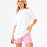 NYC Oversized T-Shirt - White & Vintage Pink