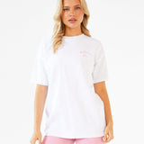 NYC Oversized T-Shirt - White & Vintage Pink
