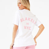 NYC Oversized T-Shirt - White & Vintage Pink