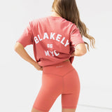 NYC Oversized T-Shirt - Sunrise Coral