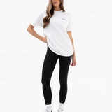 Sloane Ski Oversized T-Shirt - White & Bright Red
