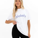 Lila Oversized T-Shirt - White & Ultra Lilac