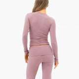 Lucia Long Sleeve Top - Dusty Pink