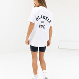 NYC Oversized T-Shirt & Active Shorts Set - True Navy & White