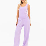 Soft Waffle Trousers - Purple