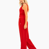 Soft Waffle Trousers - Red