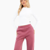 Isabel Wide Leg Sweatpants - Dark Berry