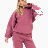 Isabel Wide Leg Sweatpants - Dark Berry