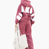 Isabel Wide Leg Sweatpants - Dark Berry