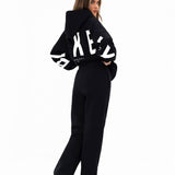 Isabel Wide Leg Sweatpants - Black