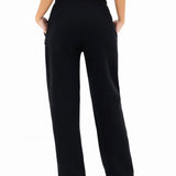 Isabel Wide Leg Sweatpants - Black