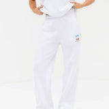 Charli Cherry Print Wide Leg Sweatpants - White